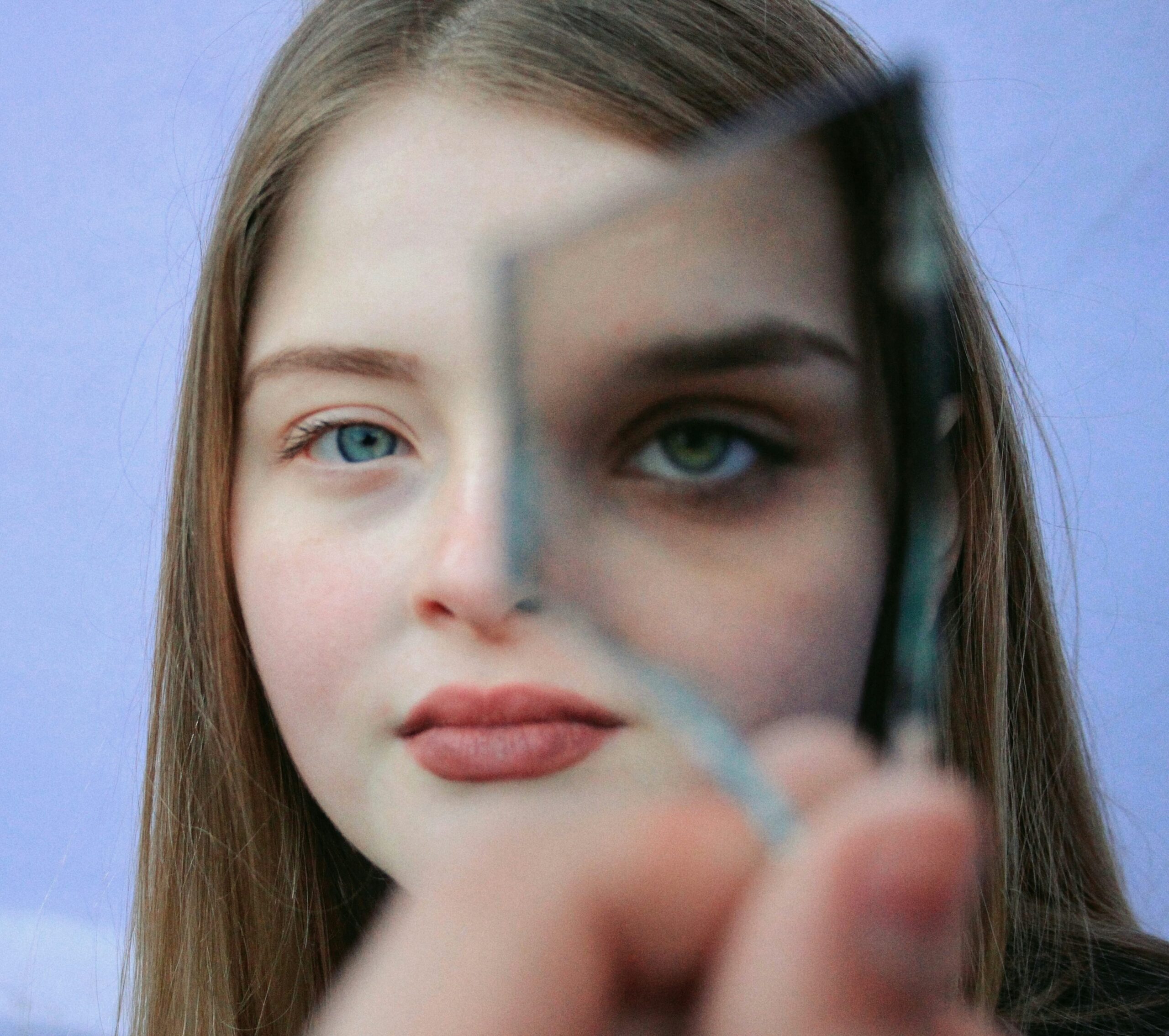 A before-and-after image showing transformation using drugstore makeup.