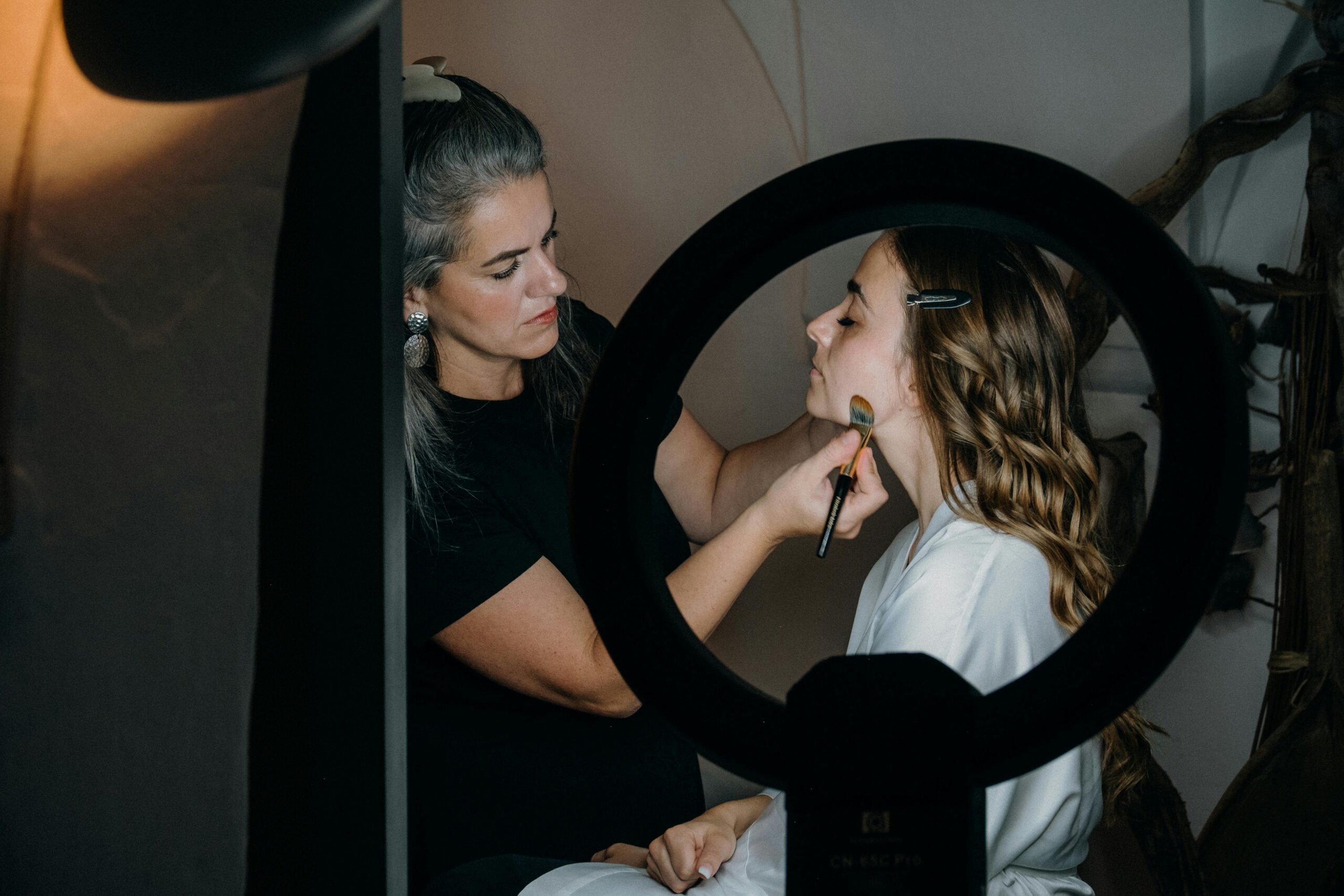Before and after shots of low-cost glam makeup transformation on different skin tones