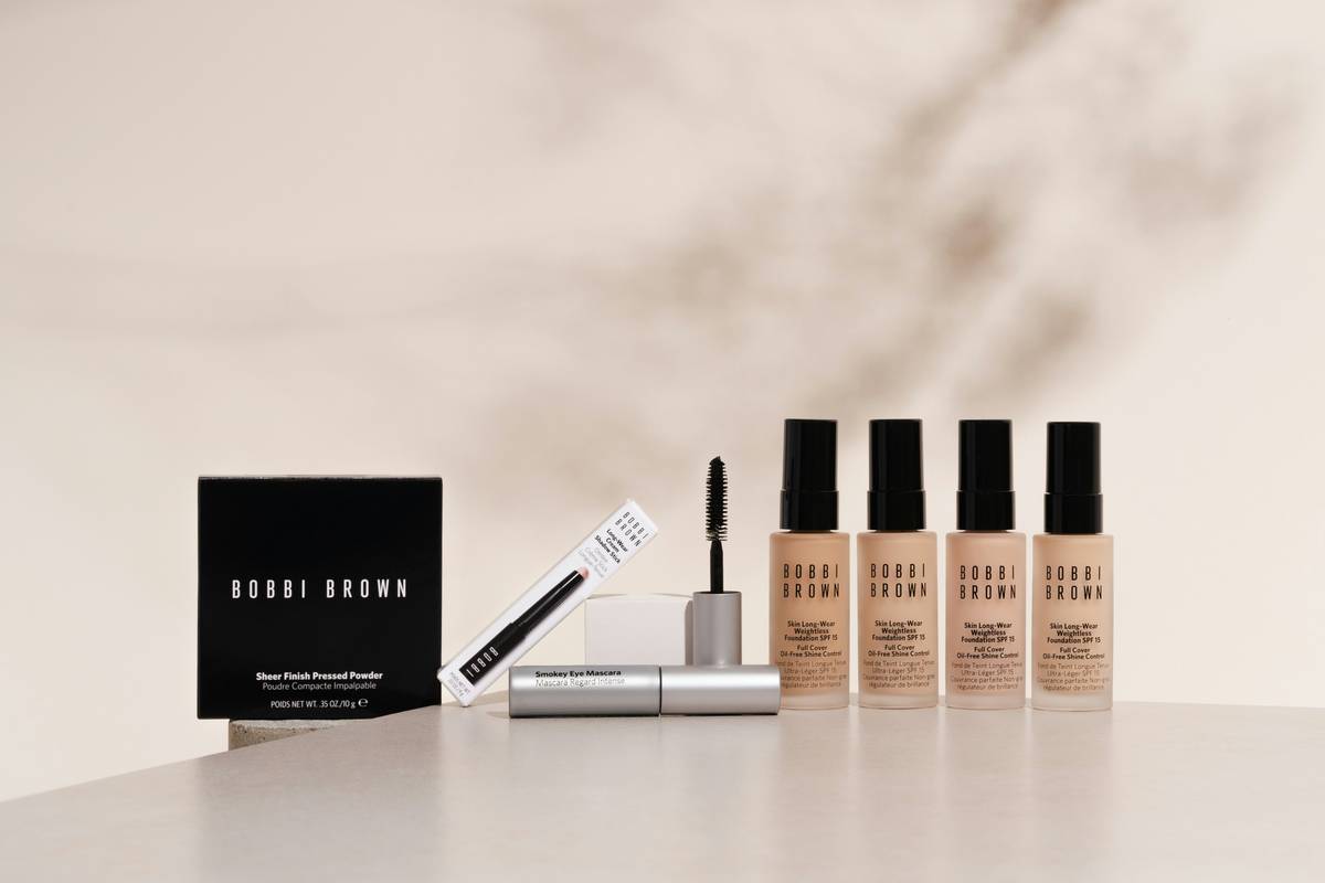 A shelf displaying various drugstore tinted moisturizers