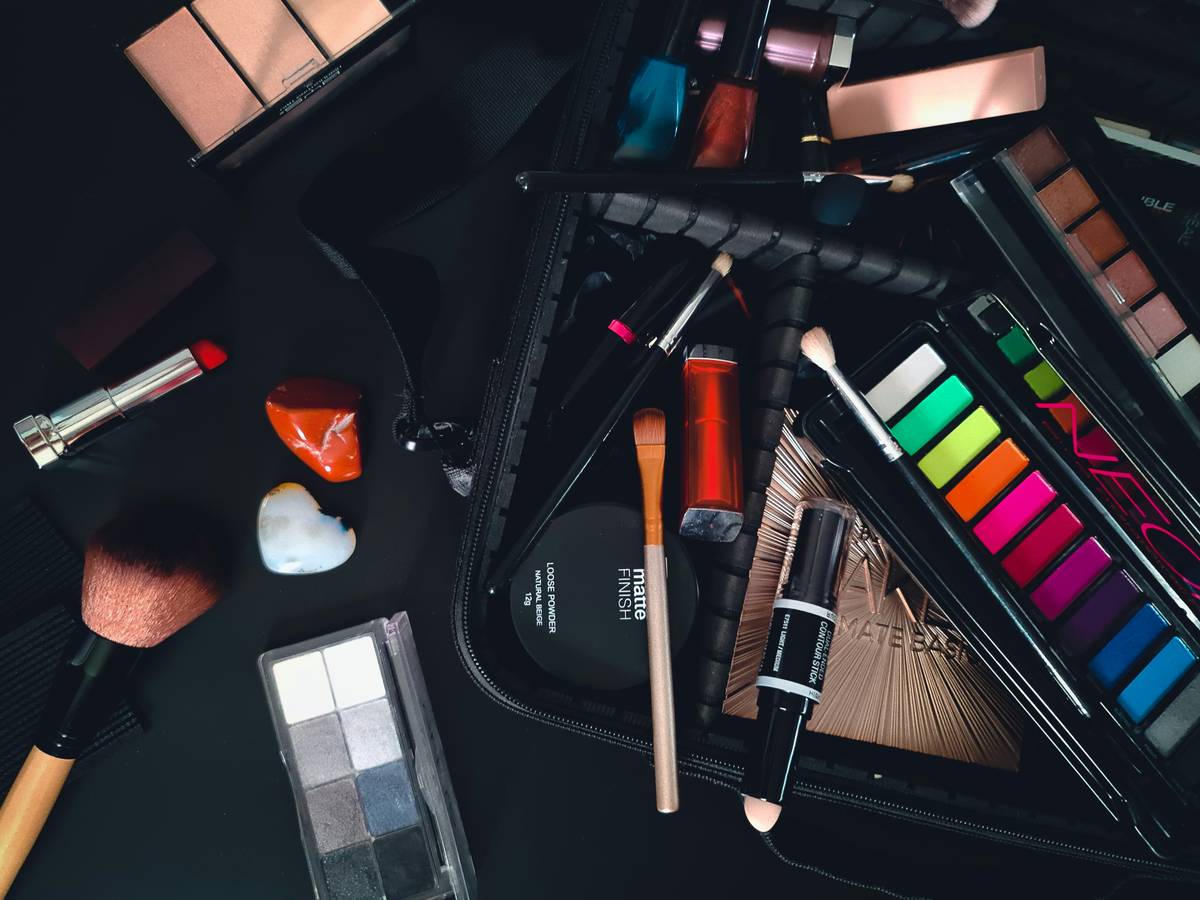 Before-and-after photo showcasing a dramatic makeover using affordable vegan makeup.